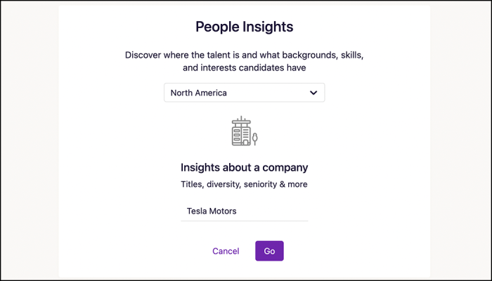 Screenshot of company insights option