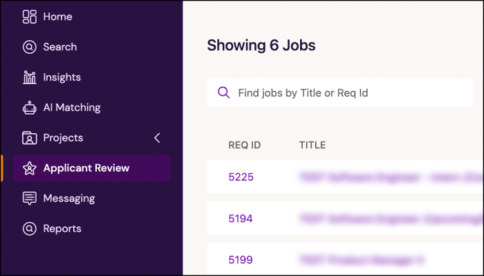 Access Applicant Review from the menu on the left of your dashboard.