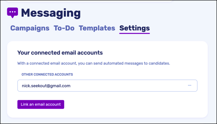 Screenshot of global messaging settings
