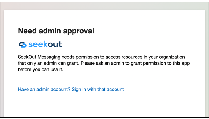 Screenshot of O365 admin approval popup